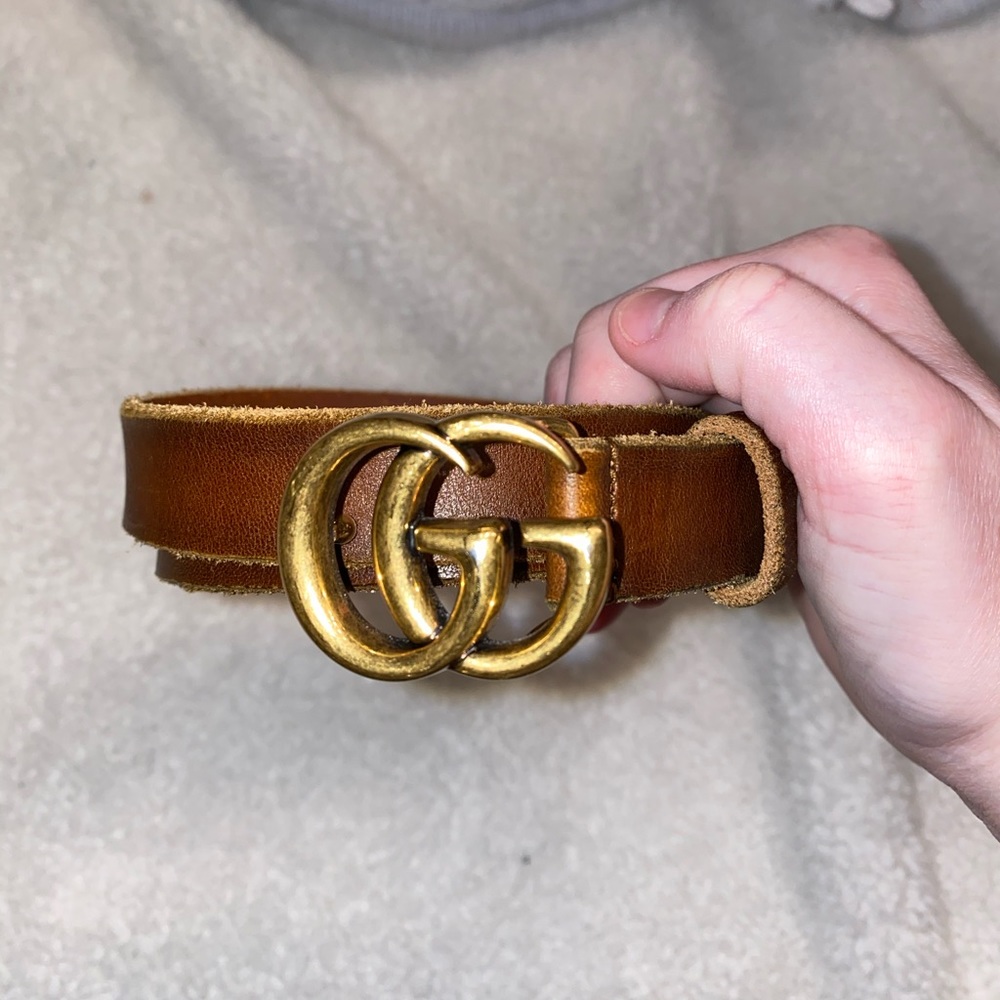 Gucci Thin Brown Leather belt Size 80